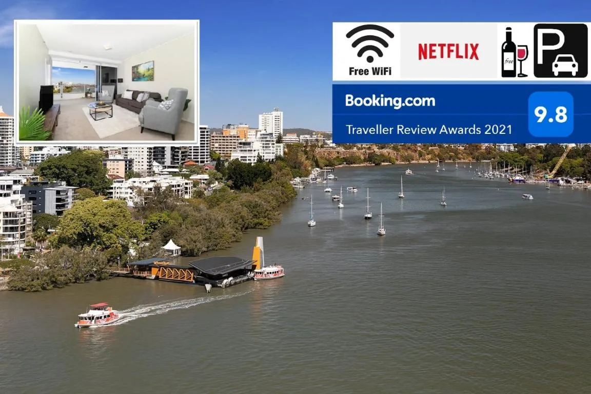 Amazing River View – 3 Bedroom Apartment – Brisbane CBD – Netflix – Fast Wifi – Carpark